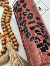 Load image into Gallery viewer, RTS 20 oz Burnt Orange and Black Leopard Skinny Straight Tumbler