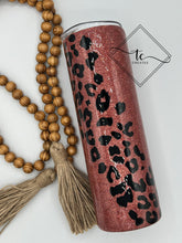 Load image into Gallery viewer, RTS 20 oz Burnt Orange and Black Leopard Skinny Straight Tumbler