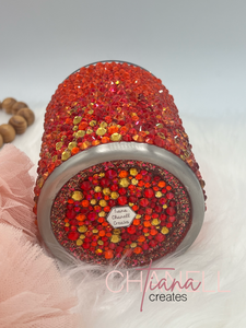 Fiery Ombre Rhinestone Tumbler