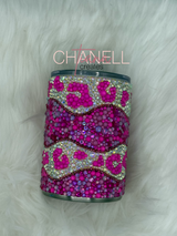Pink Leopard Print Rhinestone Tumbler