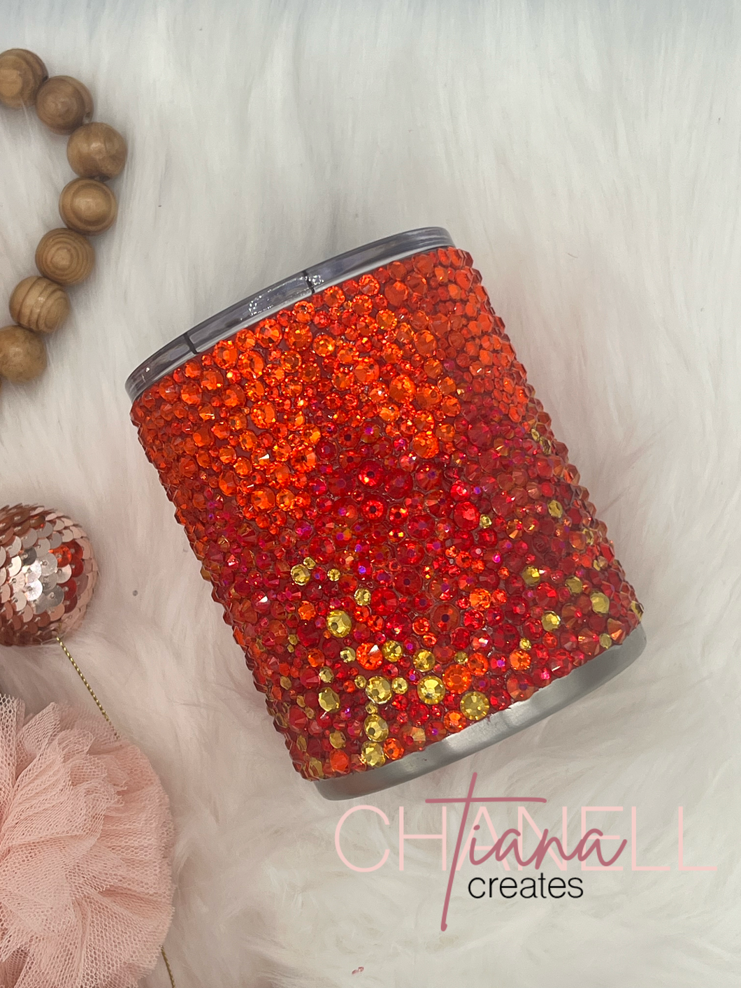 Fiery Ombre Rhinestone Tumbler