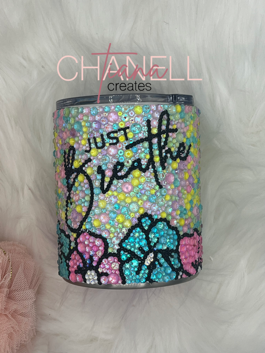 Just Breathe Rhinestone Tumbler