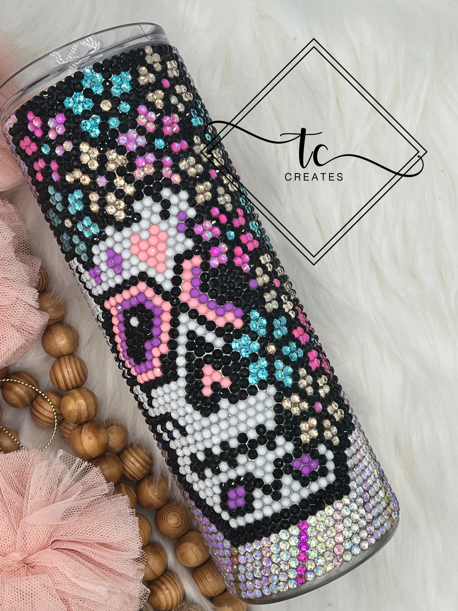 Sugar Skull Rhinestone Tumbler