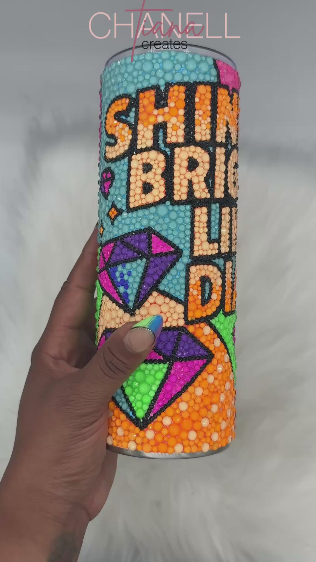 Shine Bright Like A Diamond Pop Art Rhinestone Tumbler