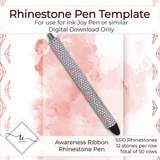 Awareness Ribbon Rhinestone Pen Template