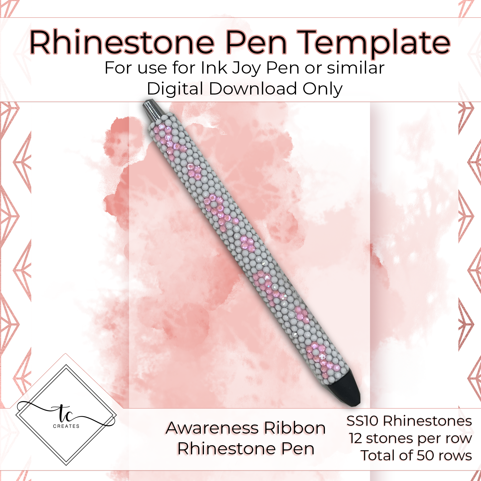 Awareness Ribbon Rhinestone Pen Template – Tiana Chanell Creates