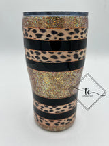 RTS 20 oz Black and Gold Leopard Tumbler