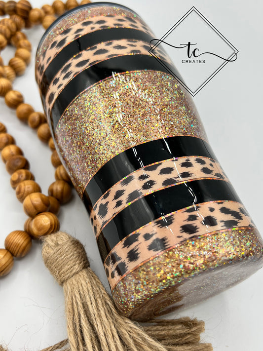 RTS 20 oz Black and Gold Leopard Tumbler