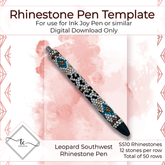 Leopard Southwest Rhinestone Pen Template