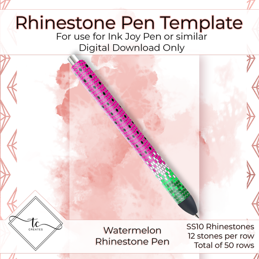 Watermelon Rhinestone Pen Template